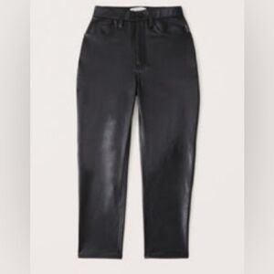 Abercrombie & Fitch Curve Love Vegan Leather Ankle Straight Pant